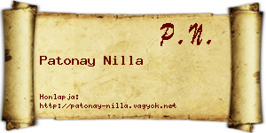 Patonay Nilla névjegykártya